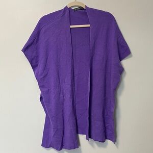 Cashmeritaly first class 100% Cashmere Vibrant Purple sleeveless open cardigan